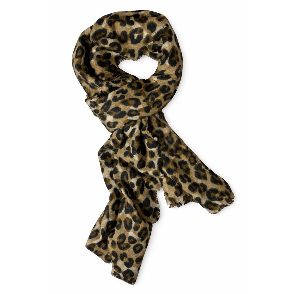 Aldo Leopard Print Scarf Shawl Brown Black Animal Print Soft Cozy Wrap